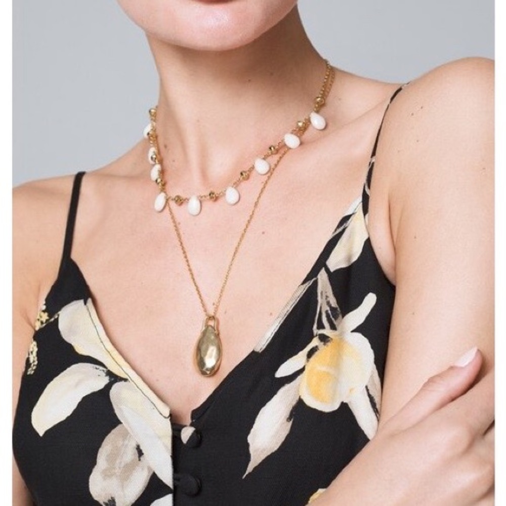 WHBM WHITE JADE CONVERTIBLE NECKLACE